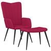 vidaXL Poltrona Relax con Sgabello Rosso Vino in Velluto