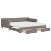 vidaXL Divano Letto Estraibile con Cassetti Tortora 100x200 cm Tessuto