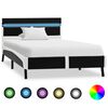 vidaXL Giroletto con LED senza Materasso Nero in Similpelle 90x200 cm