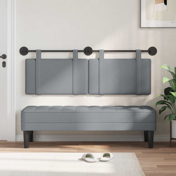 vidaXL Testata appesa Grigio chiaro 150 x 55 x 5 cm Tessuto