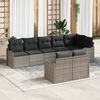 vidaXL Set Divano da Giardino con cuscino 8 pcs Grigio Poly Rattan