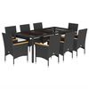 vidaXL Set da Pranzo da Giardino 9 pz con Cuscini Polyrattan e Vetro