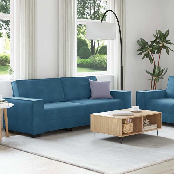 vidaXL Set di Divani 2 pz con Cuscini Blu in Velluto
