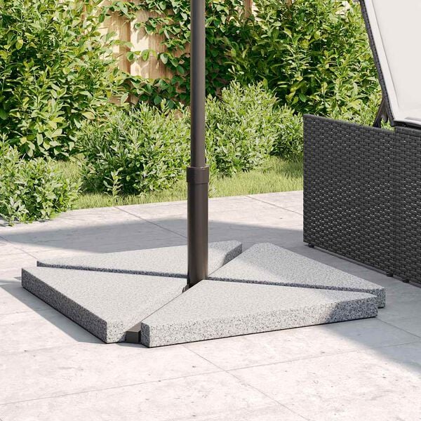 vidaXL Set Base per Ombrellone da Giardino 5 pz in Granito e Acciaio