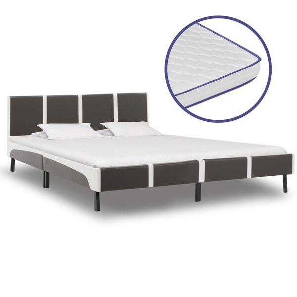 vidaXL Letto con Materasso Memory Foam in Similpelle 180x200 cm