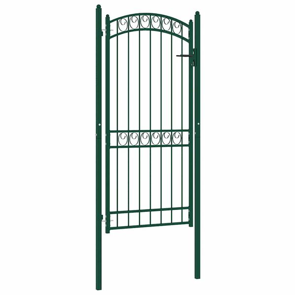 vidaXL Cancello per Recinzione ad Arco in Acciaio 102x136 cm Verde