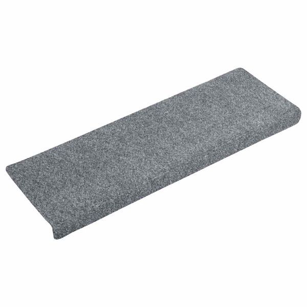 vidaXL Tappetini per scale autoadesivi 15 pz 65x21x4 cm Grigio chiaro bordo rettangolare
