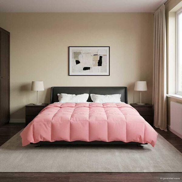 vidaXL Duvet Estivo Trapuntato Rosa 220 x 260 cm Microfibra
