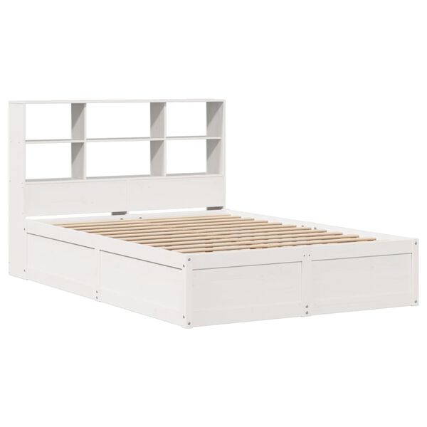 vidaXL Letto senza Materasso Bianco 135x190 cm Legno Massello di Pino