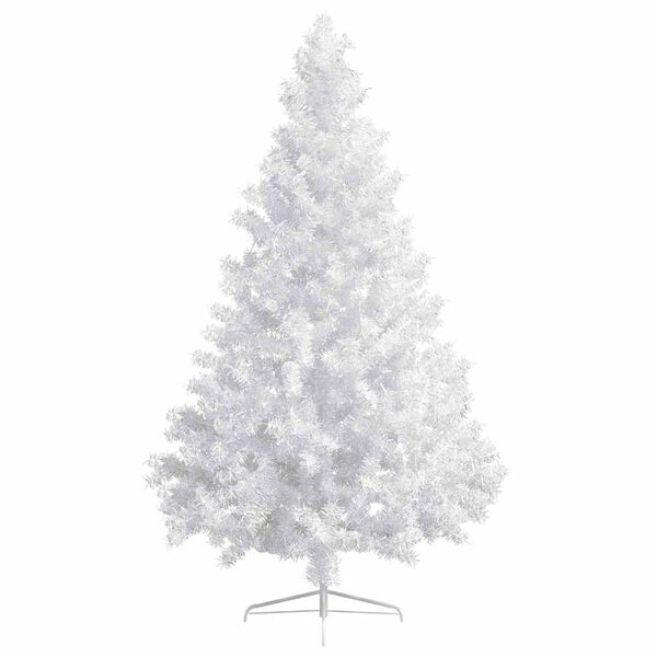 vidaXL Set Albero Natale Artificiale a Met&agrave; LED Palline Bianco 210cm