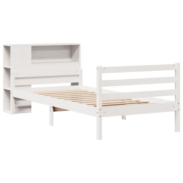 vidaXL Letto Libreria senza Materasso Bianco 100x200 cm Legno di Pino