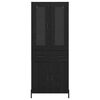 vidaXL Credenza Rovere Nero 69,5 x 34 x 180 cm Legno multistrato