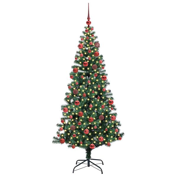 vidaXL Albero di Natale artificiale con luci integrate Verde 180 cm