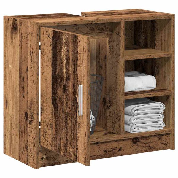 vidaXL Mobile da Bagno Legno vecchio 63 x 29 x 55 cm Legno multistrato
