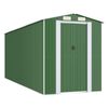 vidaXL Capanno da Giardino Verde 192x523x223 cm Acciaio Zincato