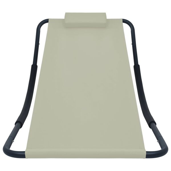 vidaXL Lettino da Giardino Crema 200x90 cm in Acciaio