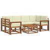 vidaXL Set di divani da esterno con cuscino 7 pcs Naturale e Crema