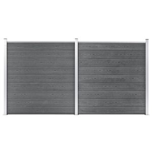 vidaXL Pannello di Recinzione in WPC 353x186 cm Grigio