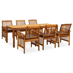 vidaXL Set da Pranzo da Giardino 7 pz con Cuscini Massello di Acacia