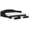 vidaXL Divano Letto Estraibile con Cassetti Nero 90x190 cm in Velluto