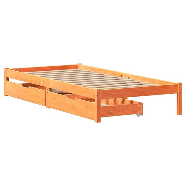 vidaXL Letto senza Materasso Marrone Cera 90x190 cm in Legno di Pino