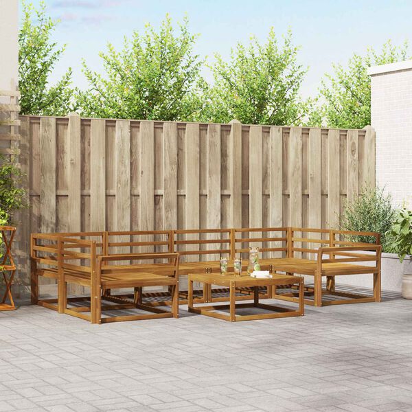 vidaXL Set di divani da esterno 7 pcs Naturale