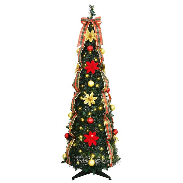 vidaXL Albero di Natale artificiale con 100 LED Verde 155 cm PVC