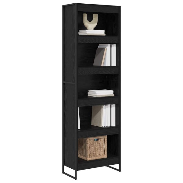 vidaXL Armadio per Libri 2 pcs Rovere Nero 80 x 30 x 155 cm
