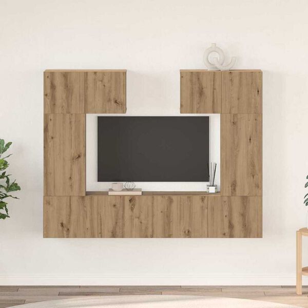 vidaXL Set mobile TV 6 pcs rovere artigianale 80 x 30 x 30 cm