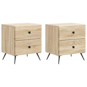 vidaXL Armadio da Notte 2 pz Rovere Sonoma 43 x 34,5 x 47,5 cm