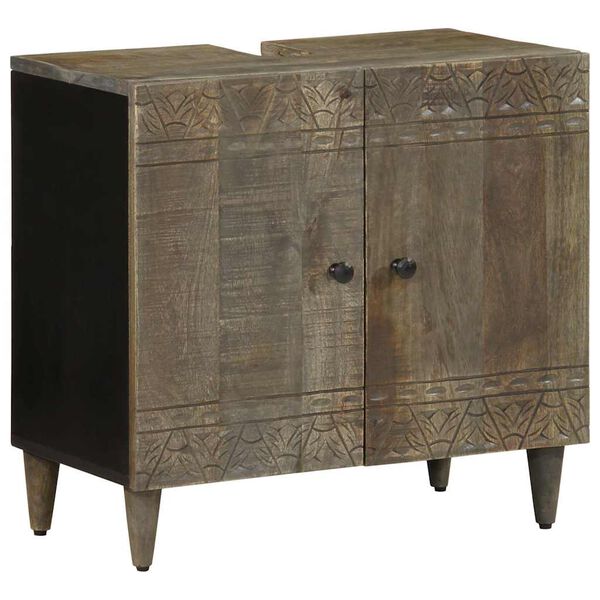 vidaXL Mobile Lavabo da Bagno 62x33x58cm in Legno Massello di Mango