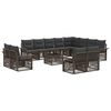 vidaXL Set Divano da Giardino 13 pz Grigio e Grigio Scuro polyrattan