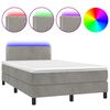vidaXL Letto a Molle con Materasso e LED Grigio Chiaro 120x200 cm Velluto