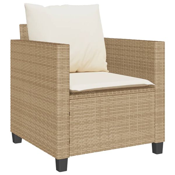 vidaXL Set da Bistrò 3 pz con Cuscini Beige in Polyrattan
