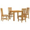 vidaXL Set da pranzo 5 pz Beige Legno di Quercia Massello