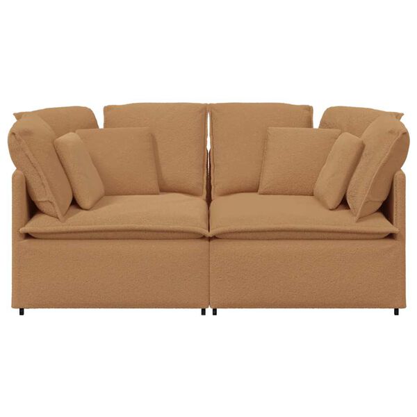 vidaXL Divano Modulare con Cuscini Tessuto Riccio Simile alla Lana