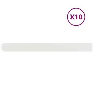 vidaXL Bordure per Prato 10 pz Bianchi Acciaio Laminato a Freddo