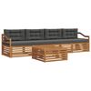 vidaXL Set di divani da esterno con cuscino 5 pcs Naturale e Antracite