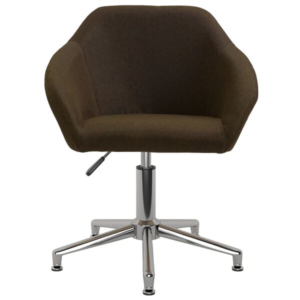 vidaXL Sedia da Pranzo Girevole Marrone Scuro in Tessuto