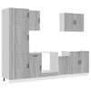 vidaXL Set Mobili da Cucina 7 pz Lucca Grigio Sonoma in Truciolato