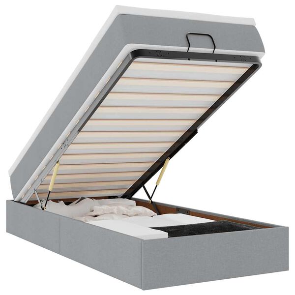 vidaXL Struttura Letto Pouf con Materasso 90x200 cm in Tessuto