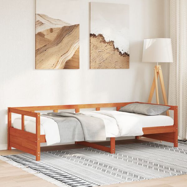 vidaXL Dormeuse senza Materasso Marrone Cera 90x190 cm Legno di Pino