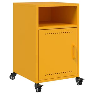 vidaXL Comodino Giallo Senape 36x39x59 cm in Acciaio
