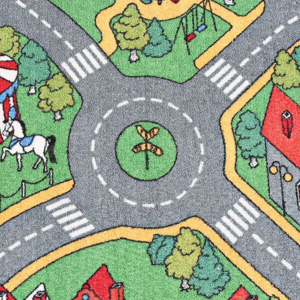 vidaXL Tappeto da Gioco in Bouclé Motivo Strade Cittadine 170x290 cm