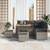 vidaXL Set Divano da Giardino con cuscino 8 pcs Grigio Poly Rattan