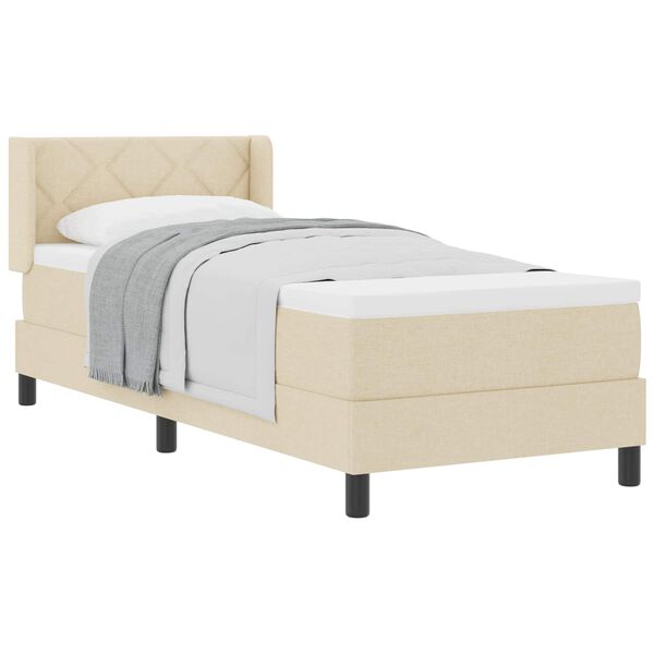 vidaXL Letto a molle con materasso Crema 200 x 80 cm Poliestere