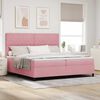 vidaXL Letto a Sorgente LED con materasso Rosa 200 x 200 cm Tessuto