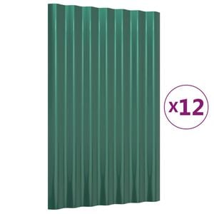 vidaXL Pannelli Tetto 12pz Acciaio Zincato Verde 60x36 cm