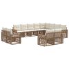 vidaXL Set Divano da Giardino 12 pcs Beige e Bianco Crema polyrattan
