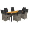 vidaXL Set da Pranzo da Giardino 7 pz con Cuscini in Polyrattan Grigio